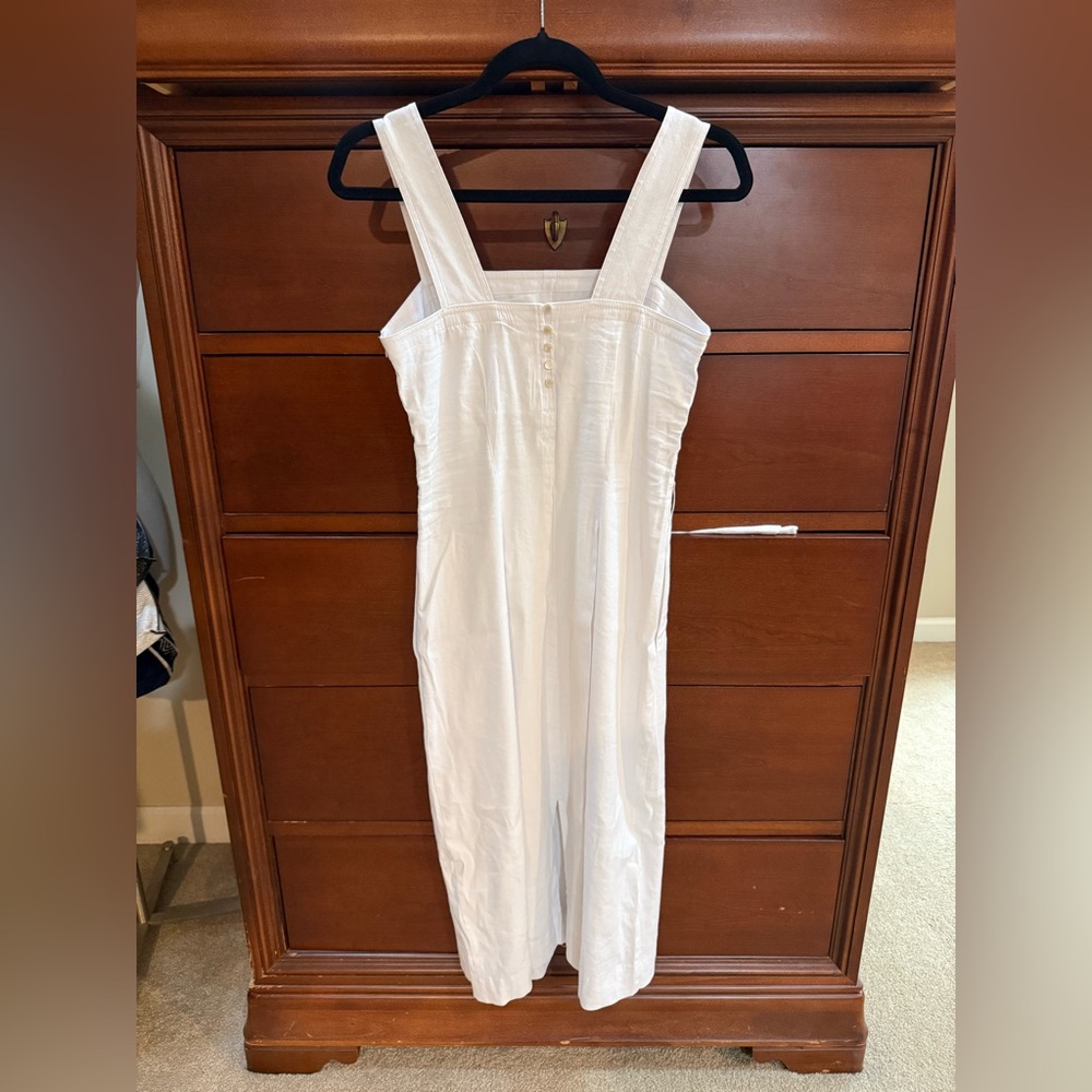 Vince Linen-Blend Square Neck Dress White XS - Picture 5 of 5